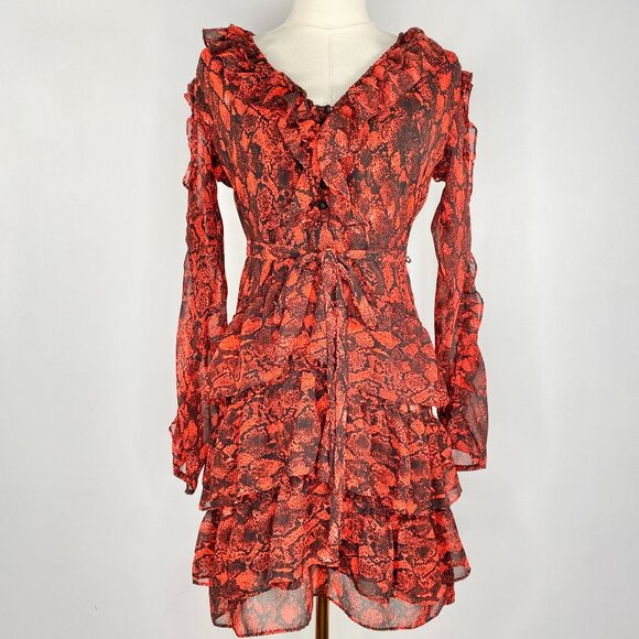 Buffalo, David Bitton - Red Snake Print Dress - Picture 1 of 8